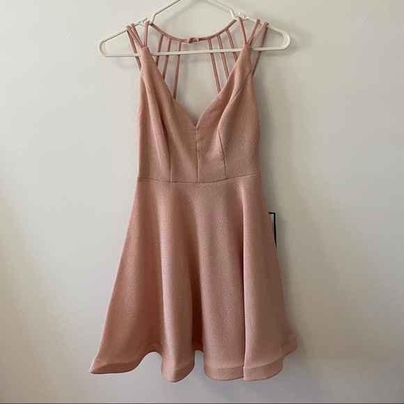 NWT B. DARLIN PINK SPARKLE SKATER DRESS - Picture 3 of 8
